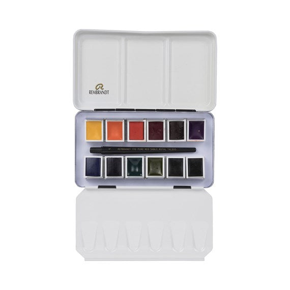 12pan Oxide Black Rembrandt Watercolor Metal Box | Spokane Art Supply