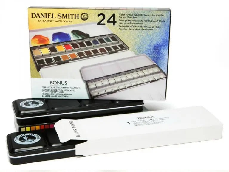 Metal Half Pan Daniel Smith Watercolor Set (24 colors)