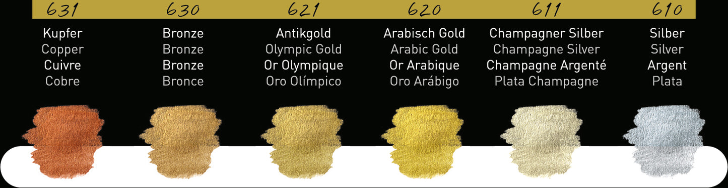 Finetec Pearlescent Watercolor Set of 6 Metals