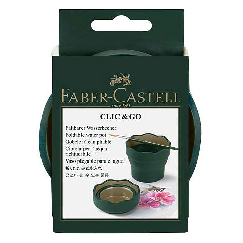 Faber 'Clic & Go' Foldable Painting Cup: GREEN