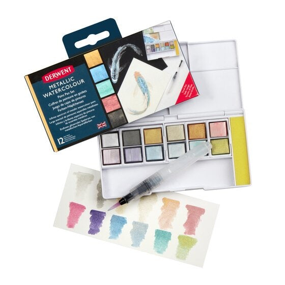 Derwent Metallic Paint Pan Travel Set of 12 | Spokane Art Supply