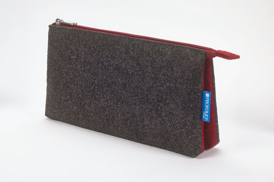 5"x9" Charcoal/Maroon Midtown Pouch