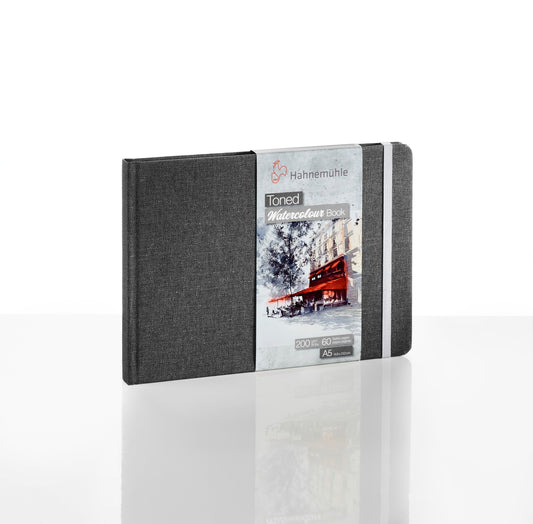 Grey Toned Watercolour Book A5 – 5.83″ x 8.27″ landscape