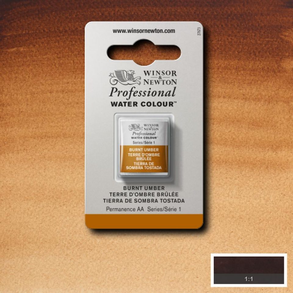 Burnt Umber Winsor & Newton half pan