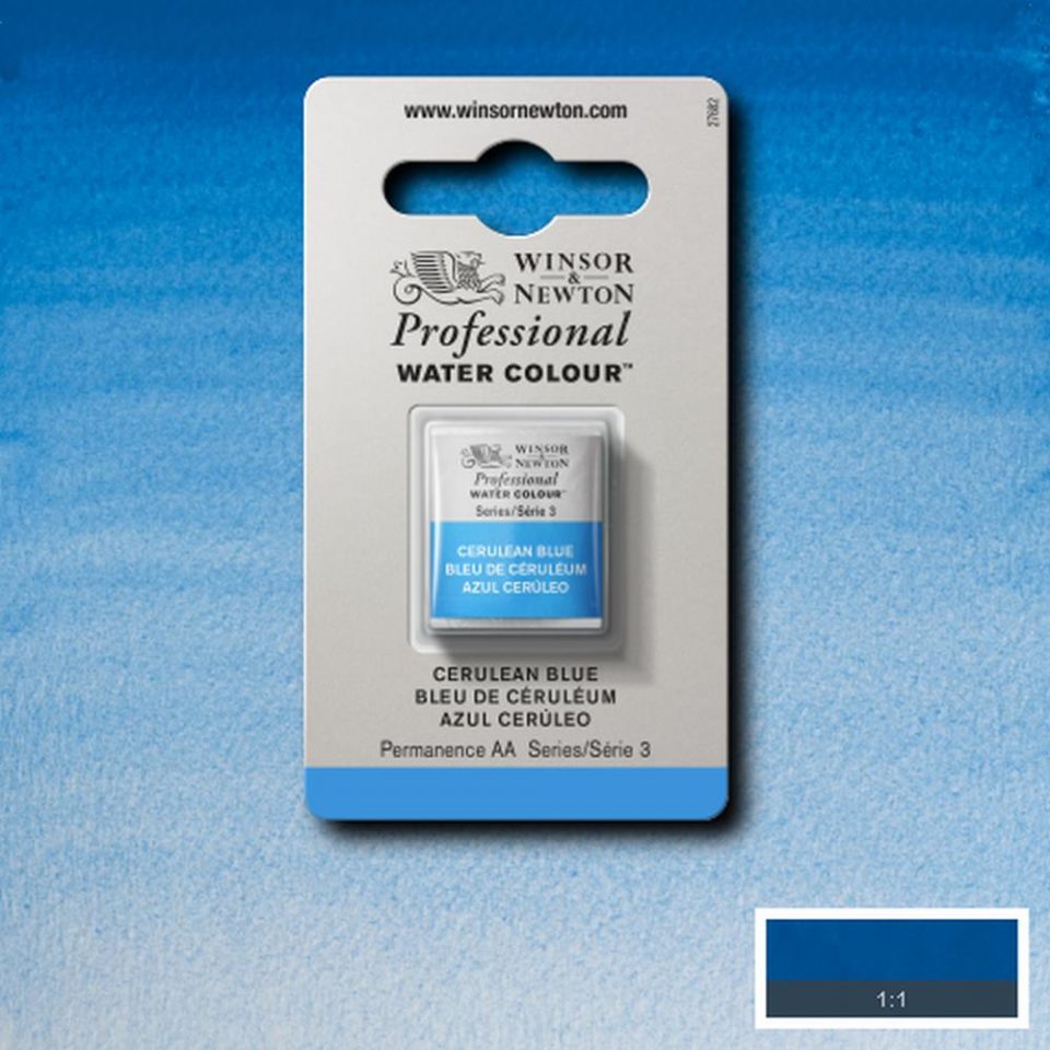 Cerulean Blue Winsor & Newton half pan