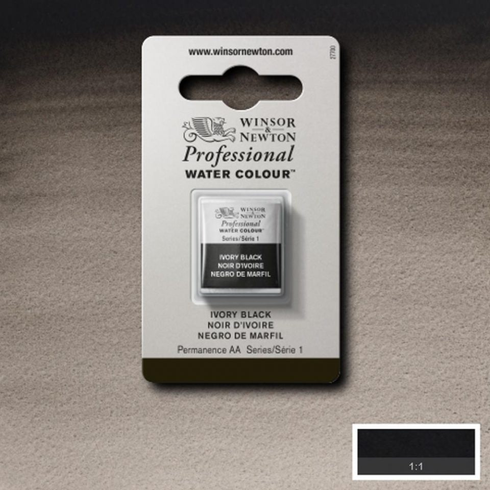 Ivory Black Winsor & Newton half pan
