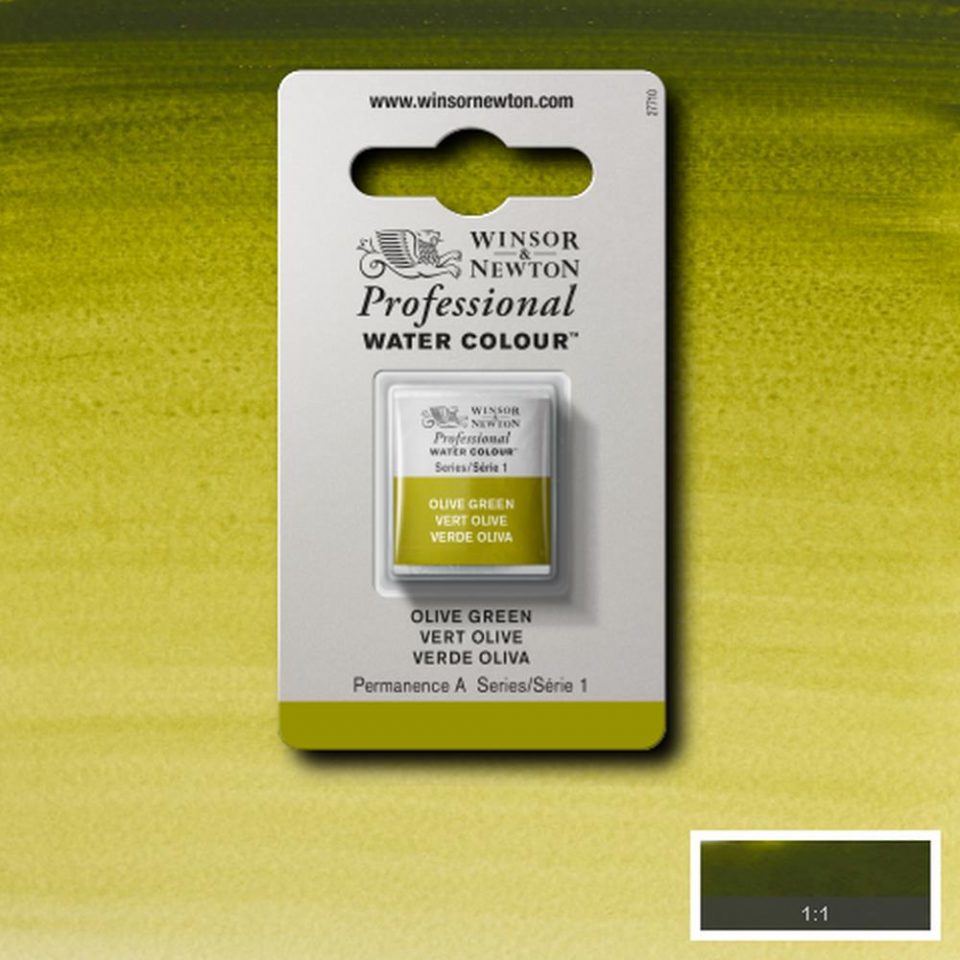 Olive Green Winsor & Newton half pan
