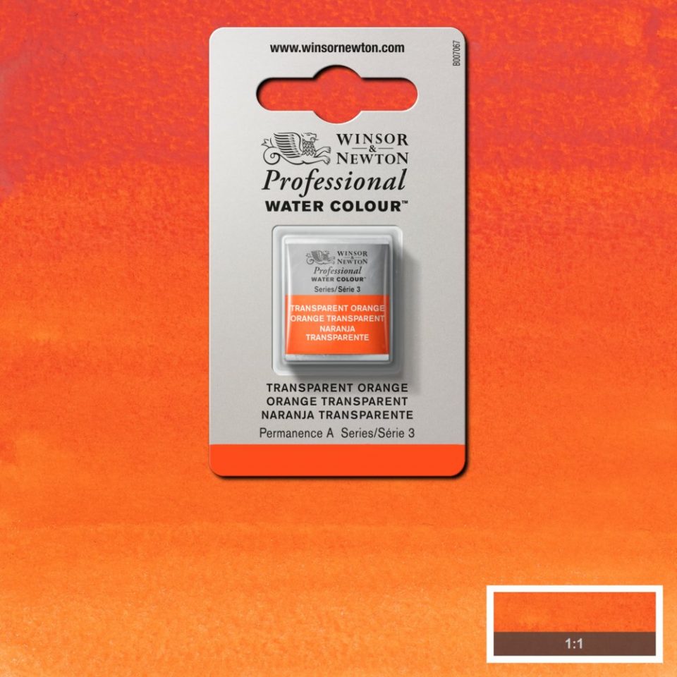 Transparent Orange Winsor & Newton half pan