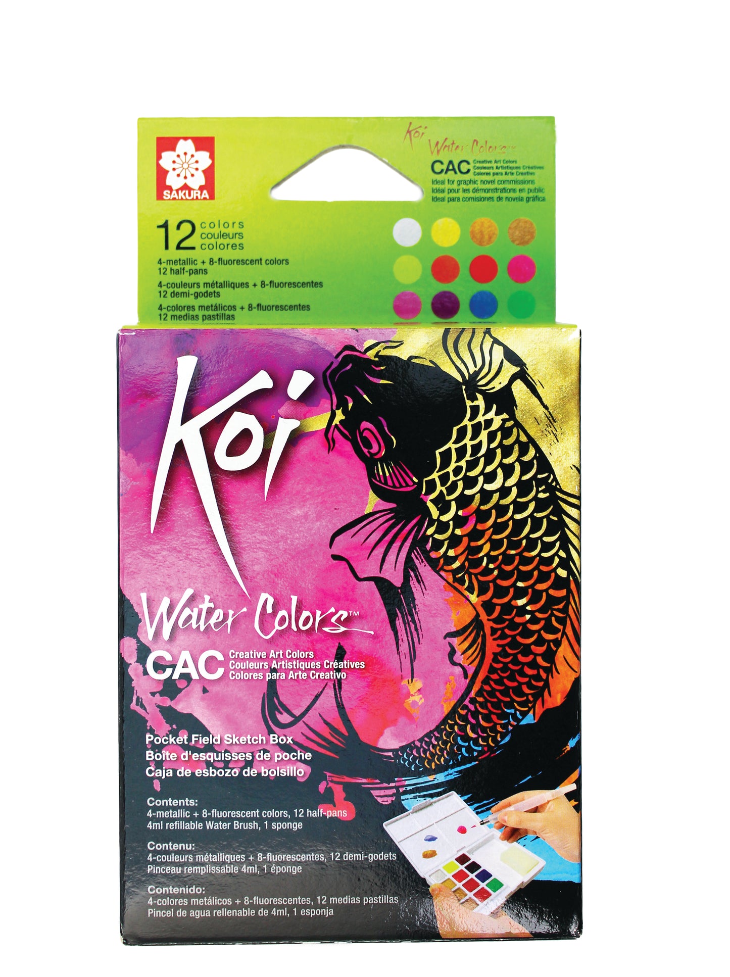 Koi CAC Pocket Field Sketch Box: 12 Colors