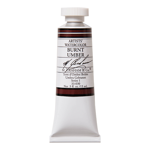 Burnt Umber 030 M Graham Watercolor .5oz tube