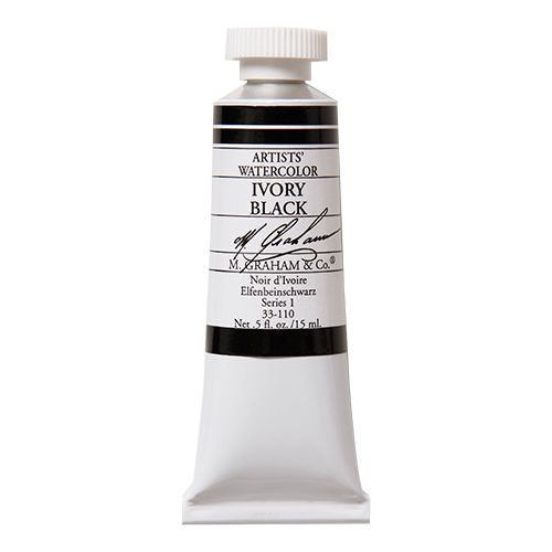 Ivory Black 110 M Graham Watercolor .5oz tube