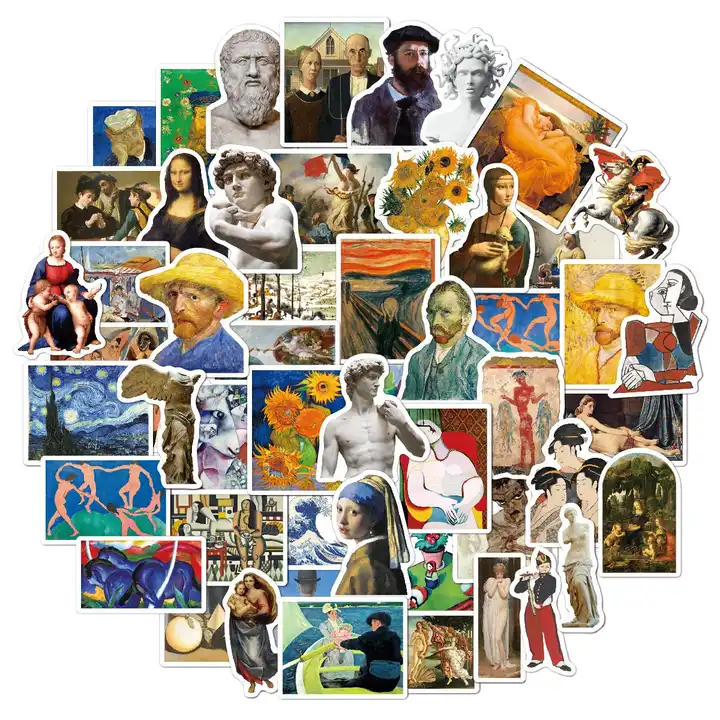 52 Sticker Set of Fine Art Images