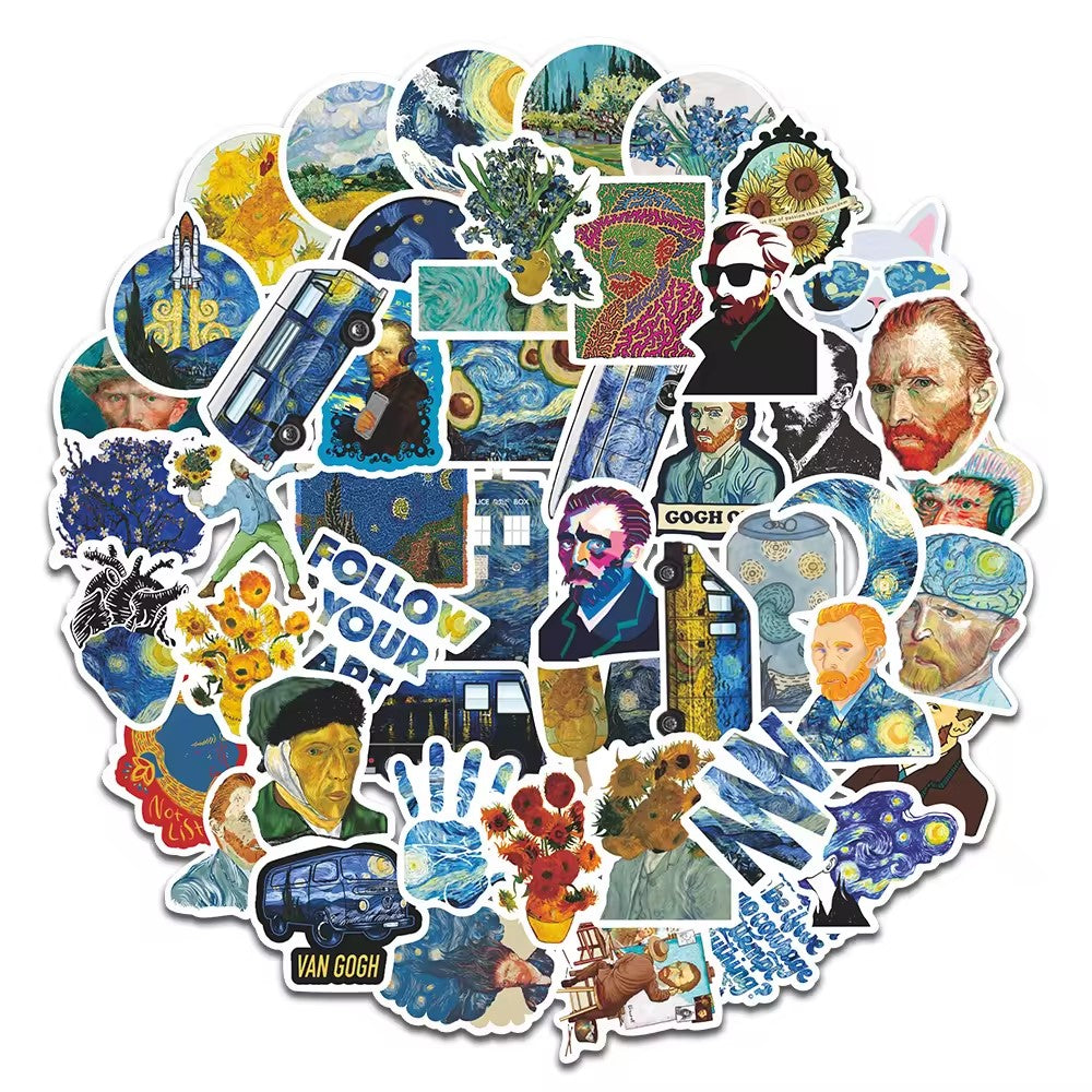 50 Sticker Set of VanGogh Images