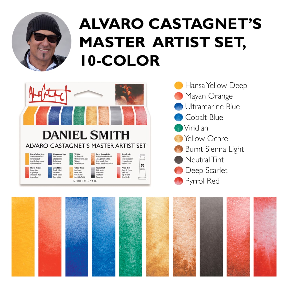 Alvaro Castagnet Master Artist Set – Daniel Smith watercolors (10 tube)