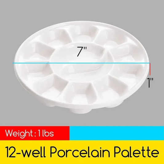 12-Well Round Porcelain Palette