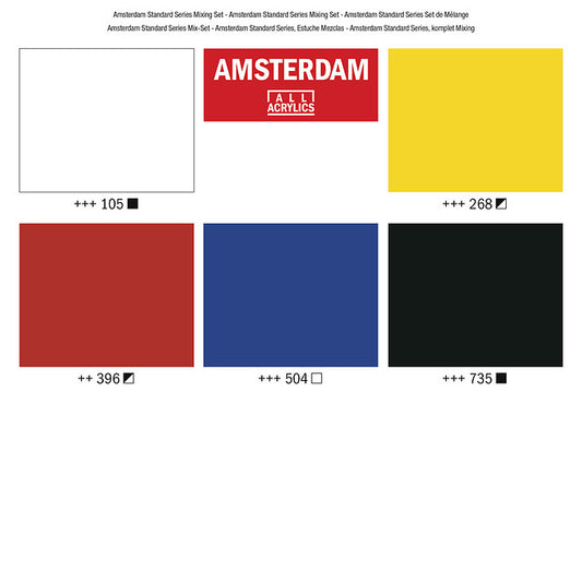 Amsterdam 4mm Acrylic Marker Set 6/Pkg-Basic
