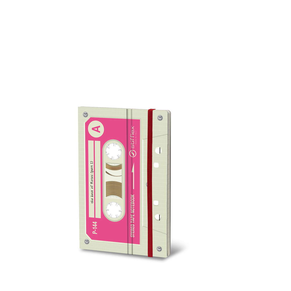 195S Pink HQP 3.5"x5.5" MUSIC CASSETTE Stifflex Journal