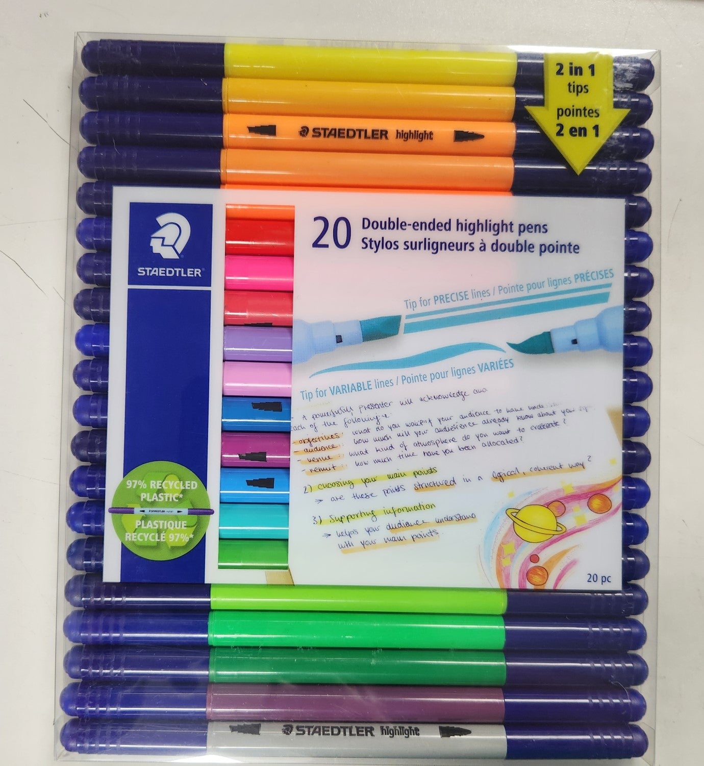 20pc Double-ended Highlight Pens Set