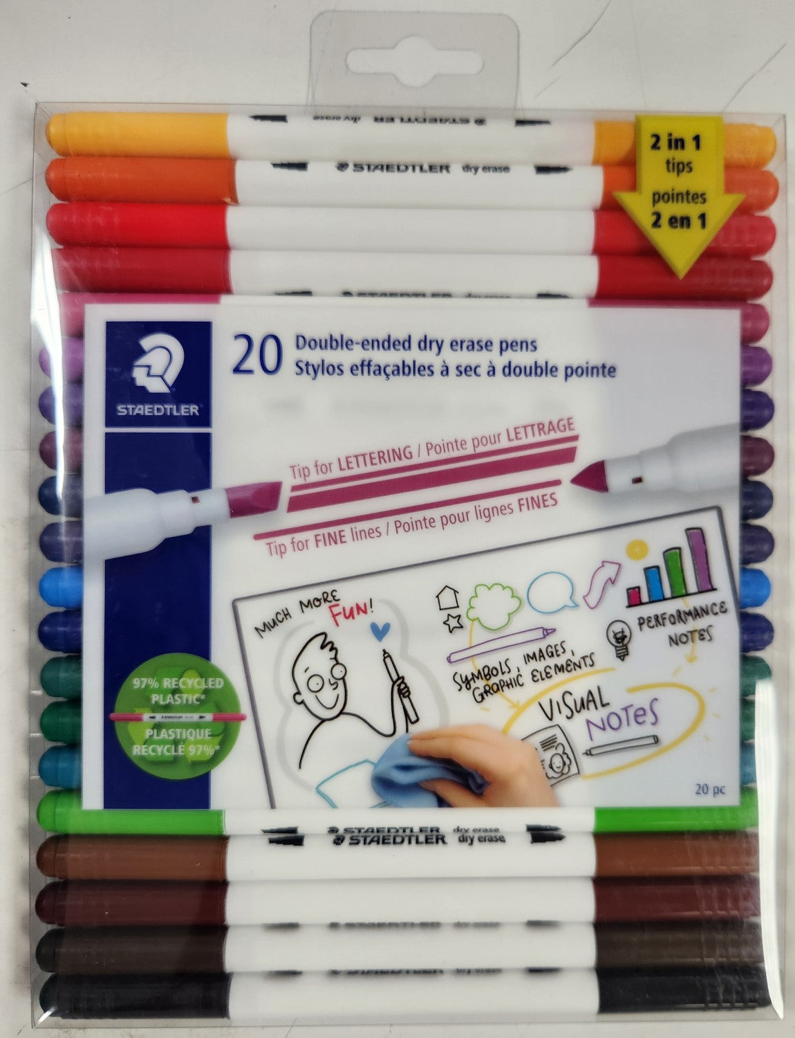 Staedtler 20pc Double-Ended Dry Erase Pen
