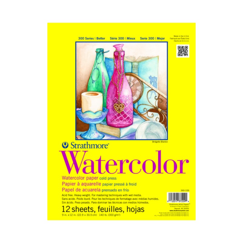 9"x12" Strathmore #360-9 Watercolor Pad: 12 sheets