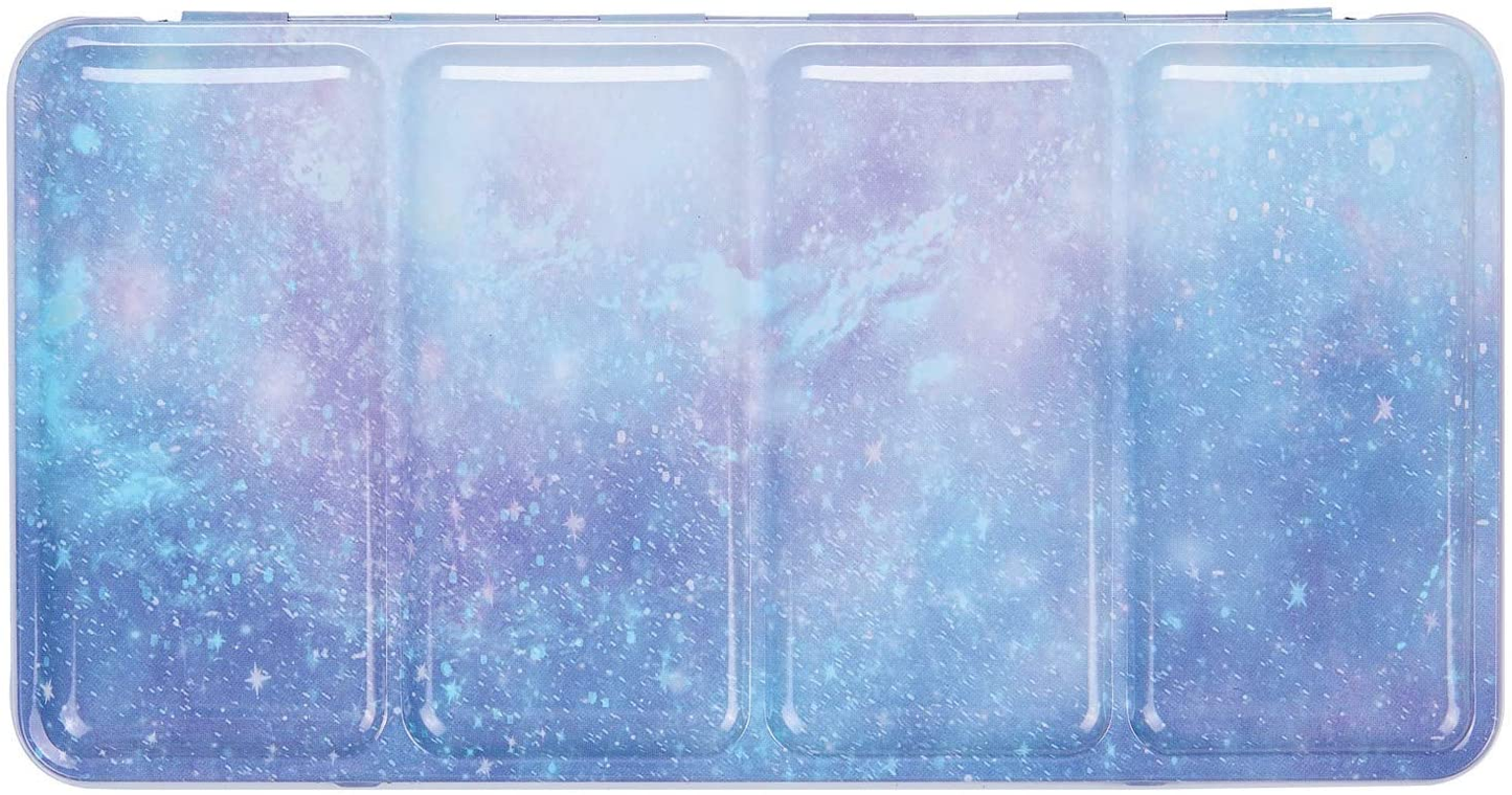 BLUE RAIN Empty Watercolor Tin/Palette with 52 half pans