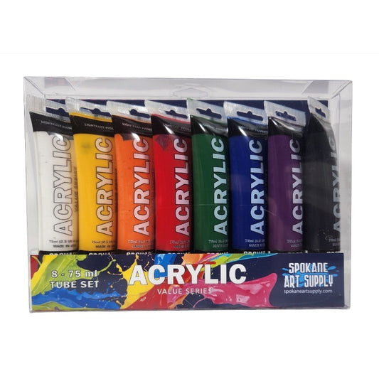 8 - 75ml Tube Acrlyic Set; Value Series