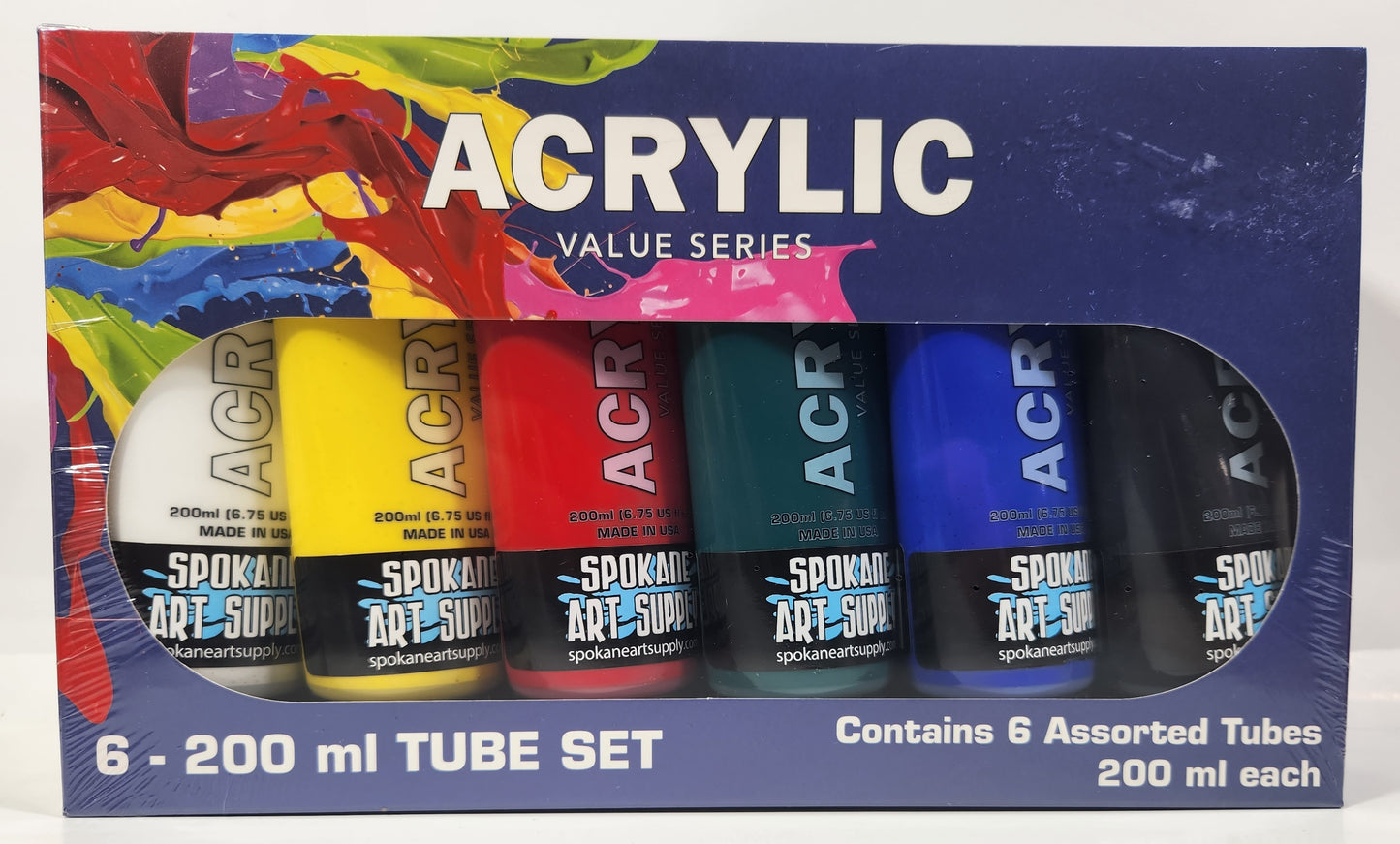 6 - 200ml Tube Acrlyic Set; Value Series