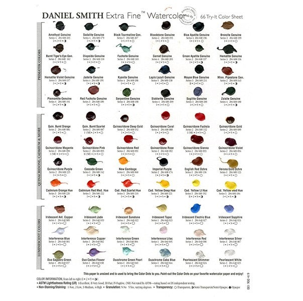 66 Watercolor Dot Try-Out Card from Daniel Smith