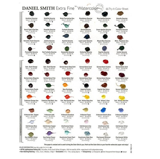 66 Watercolor Dot Try-Out Card from Daniel Smith