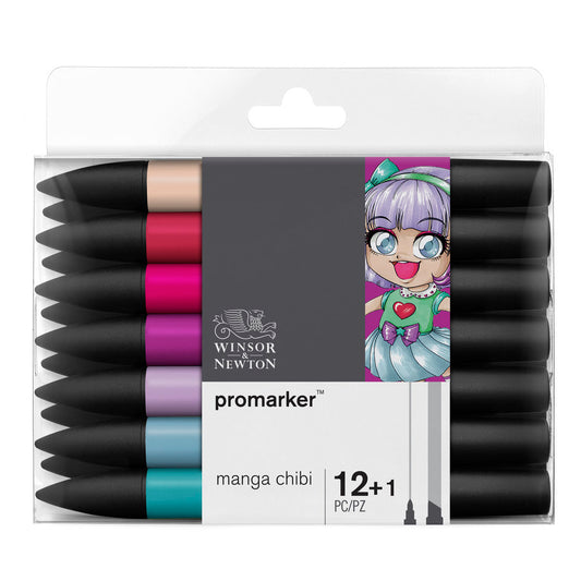 12+1 #0290141 Manga Chibi Winsor & Newton (Alcohol) ProMarker Set