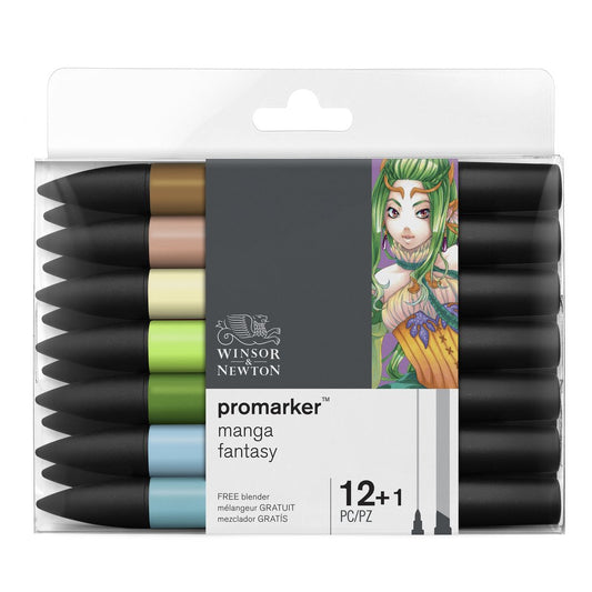 12+1 #0290142 Manga Fantasy Winsor & Newton (Alcohol) ProMarker Set