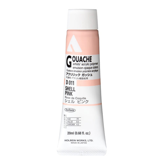 Shell Pink 20ml Holbein Acrylic Gouache Tube D011