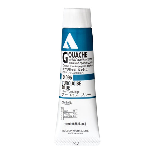 Turquoise Blue 20ml Holbein Acrylic Gouache Tube D095