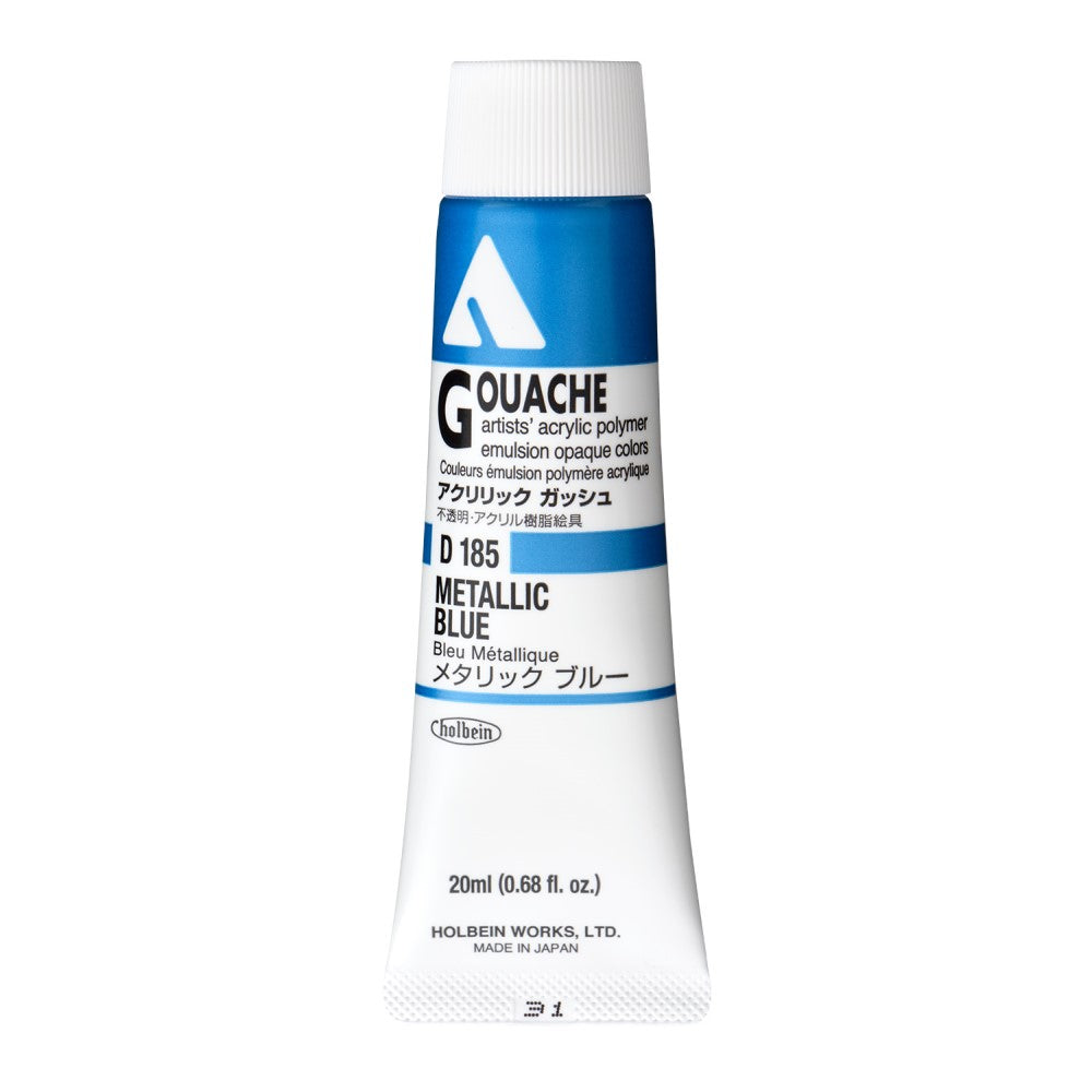 Metallic Blue 20ml Holbein Acrylic Gouache Tube D185