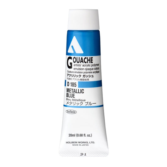 Metallic Blue 20ml Holbein Acrylic Gouache Tube D185