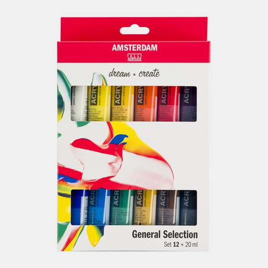 General Selection Acrylic Set: 12 x 20ml tubes from Amsterdam