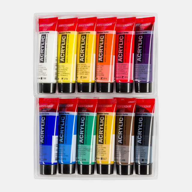 General Selection Acrylic Set: 12 x 20ml tubes from Amsterdam