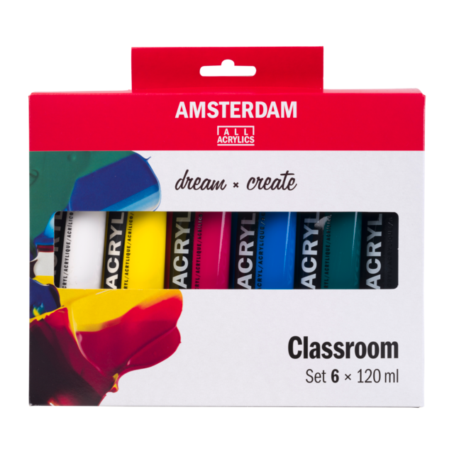 Classroom Acrylic Set: 6 x 120ml tubes from Amsterdam