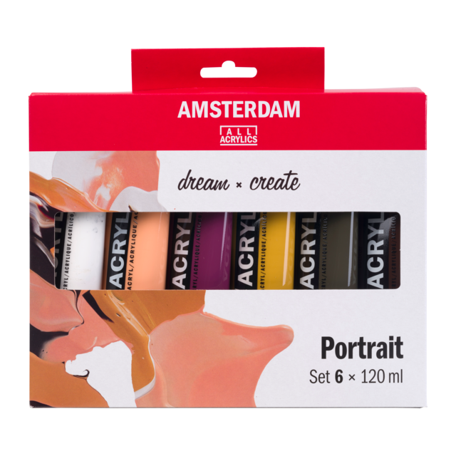 Portrait Acrylic Set: 6 x 120ml tubes from Amsterdam