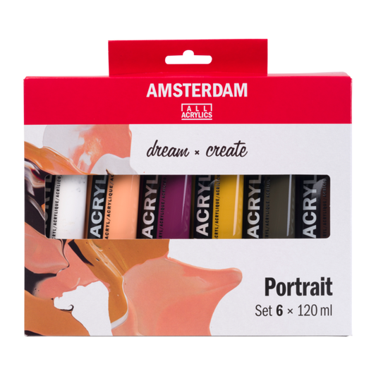 Portrait Acrylic Set: 6 x 120ml tubes from Amsterdam