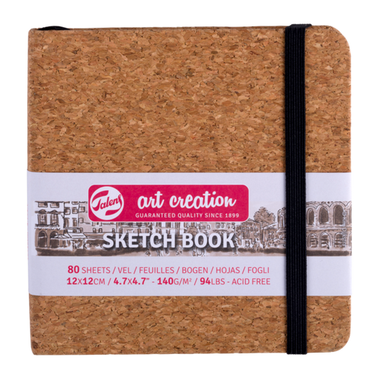 NEW-Talens Art Creation Sketchbook - CORK 4.7" x 4.7" Small Square
