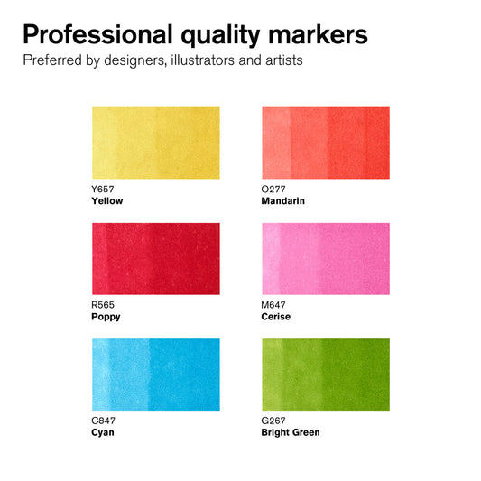6 Marker #0290110 Vibrant Tones ProMarker (Alcohol) Set