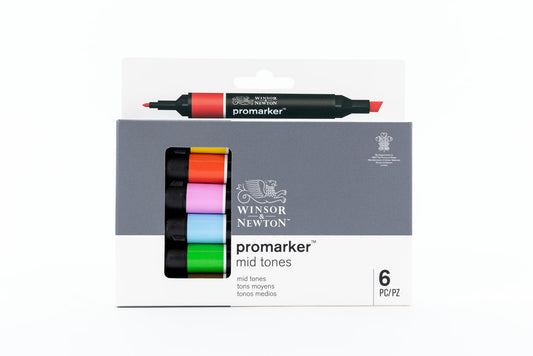 6 Marker #0290112 Mid Tones ProMarker (Alcohol) Set