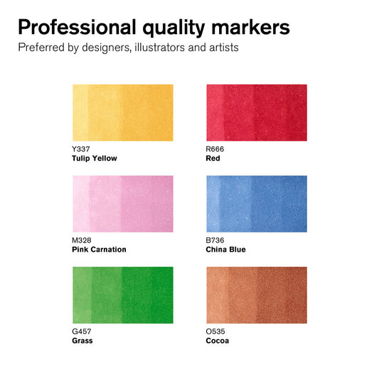 6 Marker #0290112 Mid Tones ProMarker (Alcohol) Set