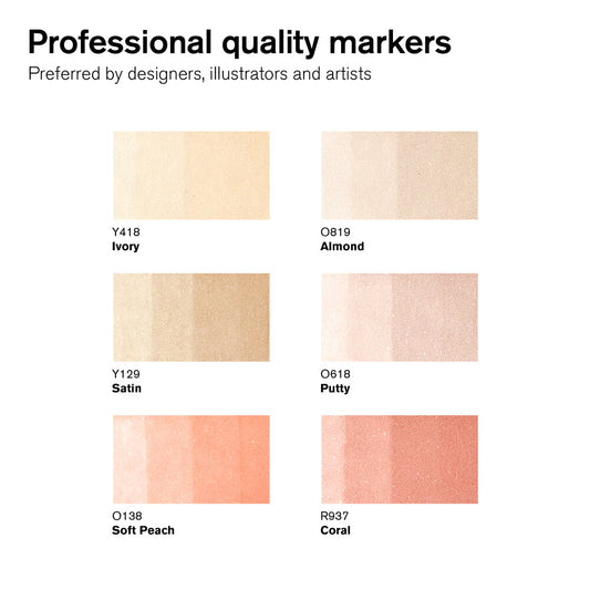 6 Marker #0290114 Skin Tones #1 ProMarker (Alcohol) Set