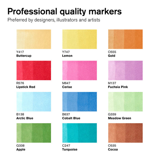 12+1 #0290138 Set 2 Winsor & Newton (Alcohol) ProMarker Set