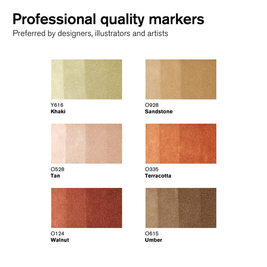 6 Marker #0290160 Earth Tones ProMarker (Alcohol) Set