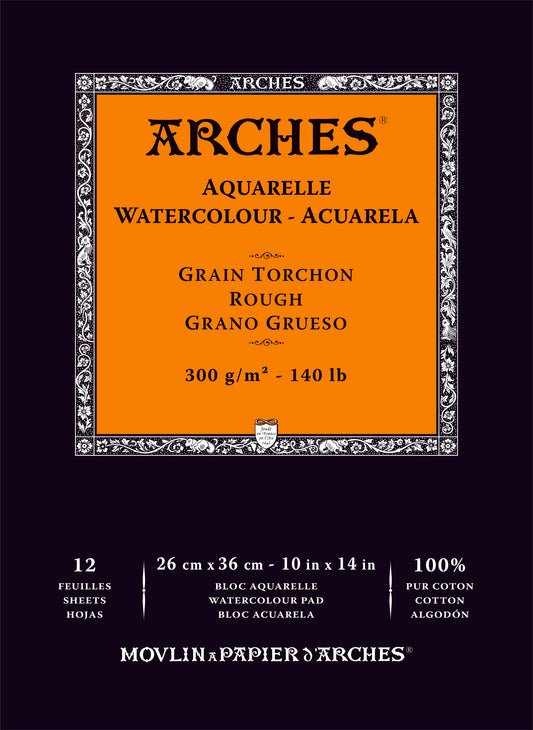 10″x14″ Arches Paper Pad-Rough Press: 12 sheet