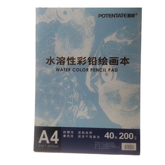 A4 Tape-Bound Watercolor Pencil Pad 40sht / 74lb paper