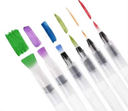 Water Brush Pen Set with 6 Sizes